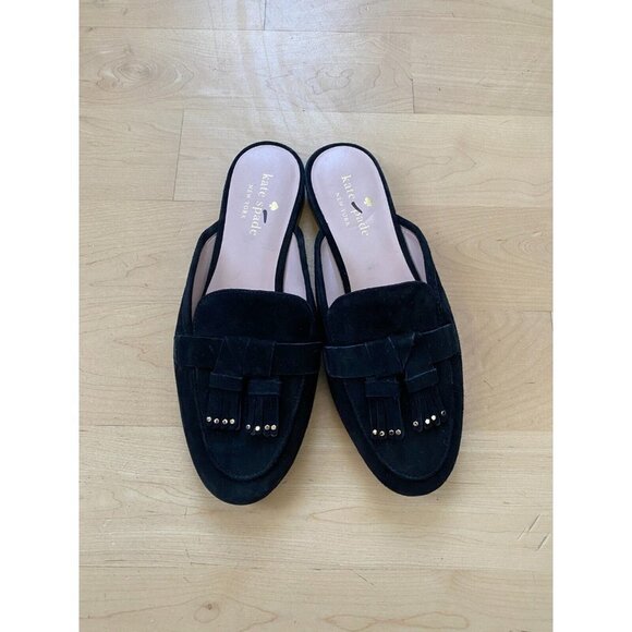 KATE Spade BNWT "Berkley" Slip On Mule Women EW Slide Black Suede - Picture 2 of 9